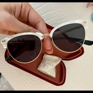 Gucci Sunglasses Gold White Frames Gg4284